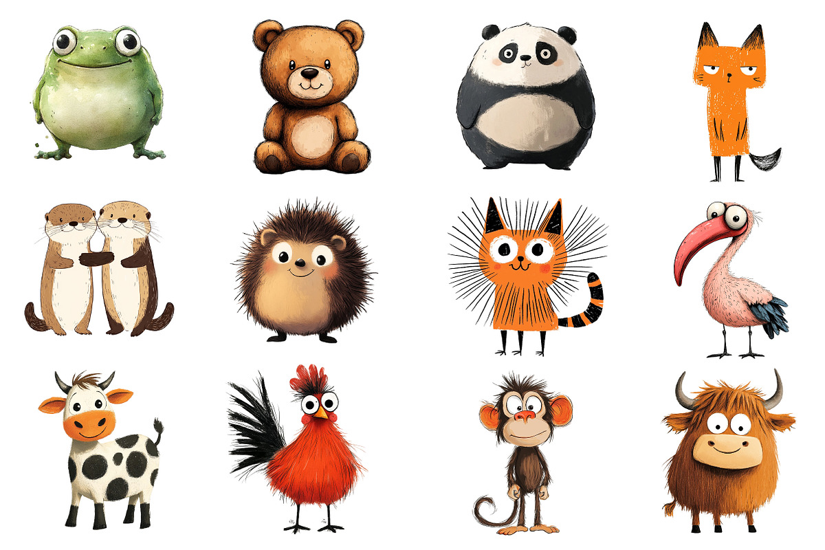 Animals Minimalist Cartoon Clipart, an Illustration by CreationArt (Photo 2 of 4)