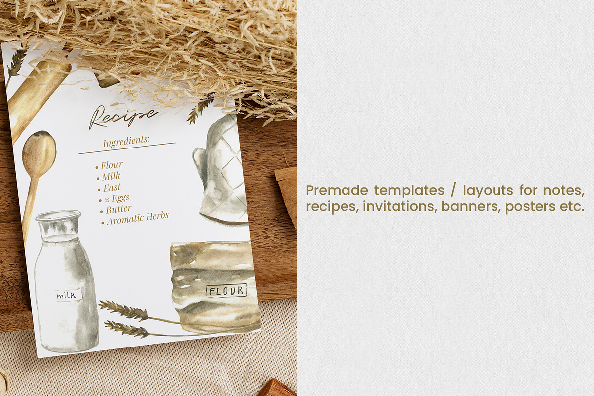 Kitchen Mouse Watercolor Clipart Set, an Animal Illustration by foxsong (Photo 8 of 13)