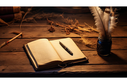office notebook table background ai, a Technology Photo by pikepicture
