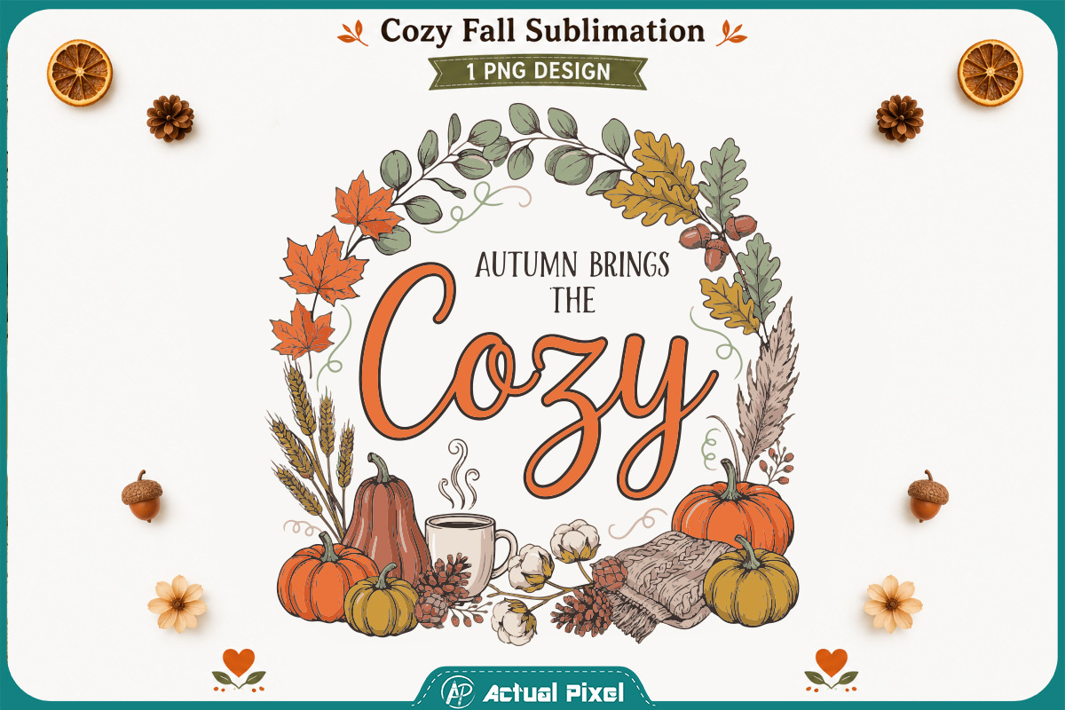 Cozy Fall Sublimation Quotes Bundle, a Seasonal Illustration by Actual Pixel (Photo 2 of 20)