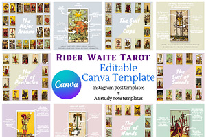 RiderWaite Tarot Card Canva Template