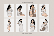 Minimalist Pregnancy Illustrations, an Illustration by Saga Design Studio (Thumbnail 2 of 6)