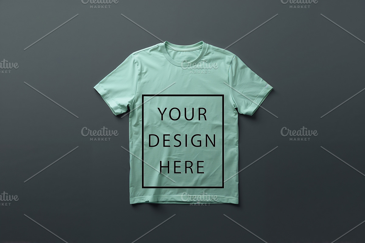 T-Shirt Mockup - Mint Green Edition, a Shirt Mockup by ForhadGFX (Photo 4 of 12)