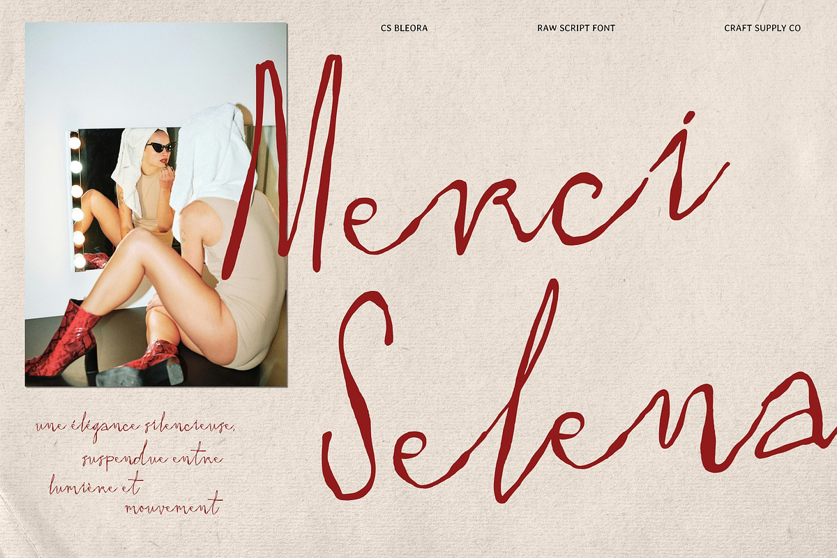 CS Bleora - Raw Script Font, a Script Font by Craft Supply Co. (Photo 6 of 8)