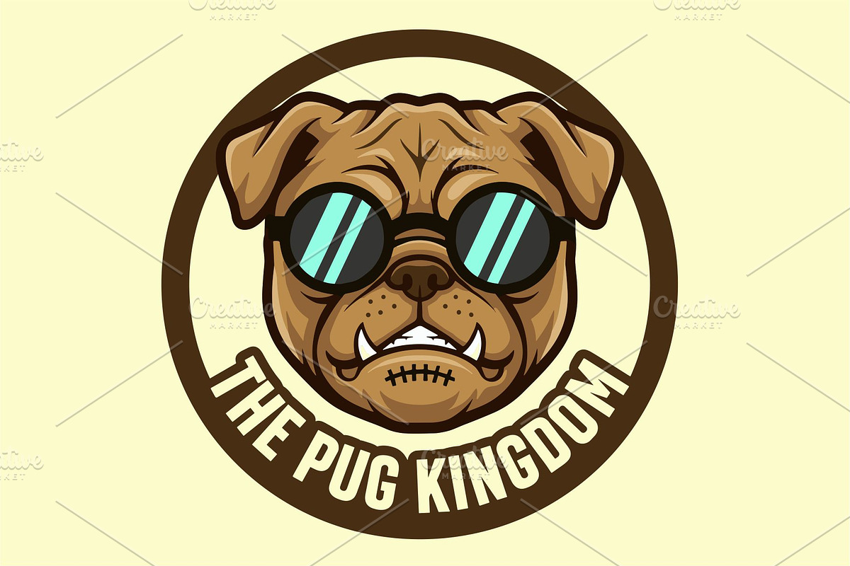 The Pug Kingdom Logo, an Animal Illustration by Izdihaar_Studio (Photo 2 of 3)