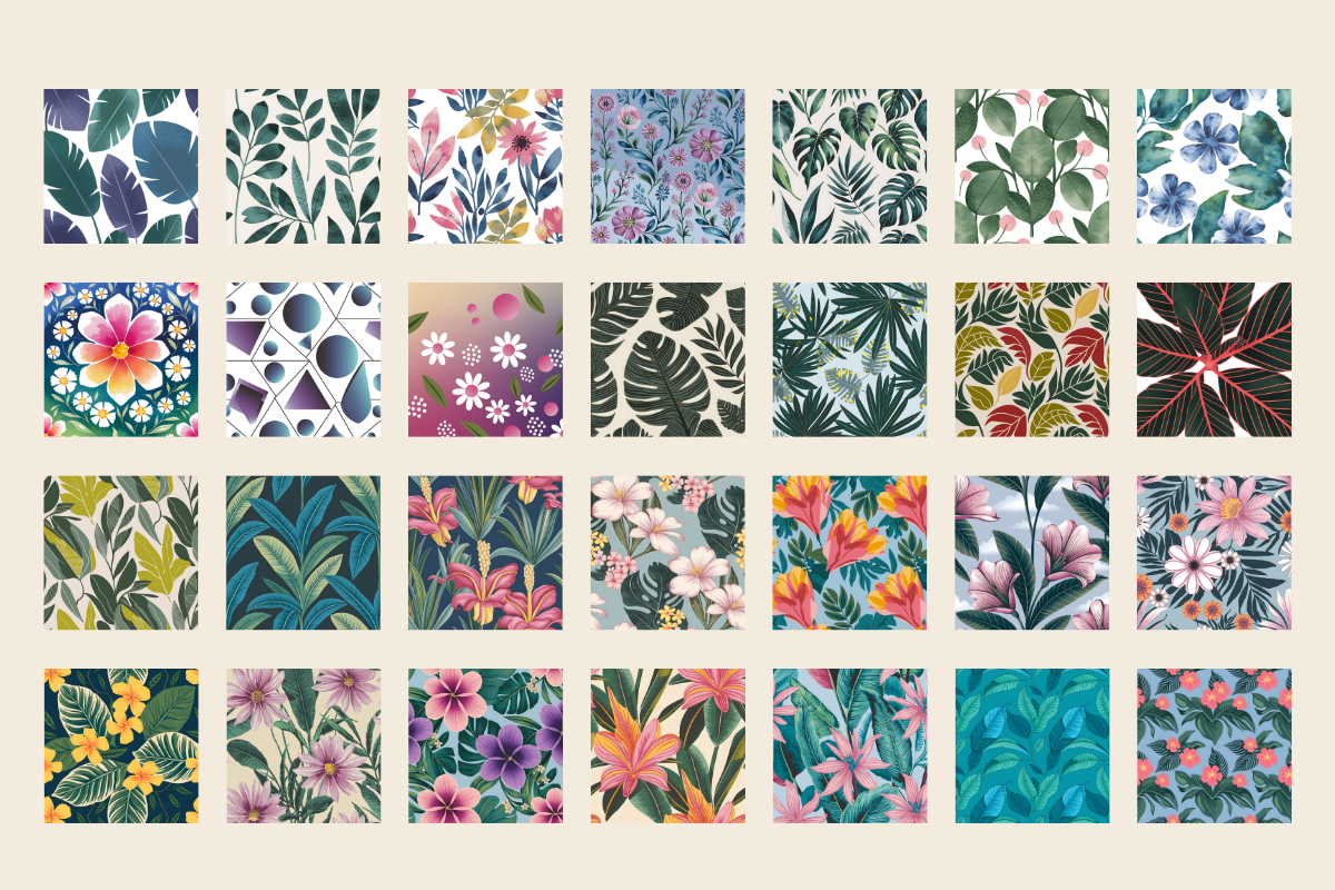 Tropical Floral Pattern Bundle, a Background Graphic by Daffodil Dream Studio (Photo 2 of 3)