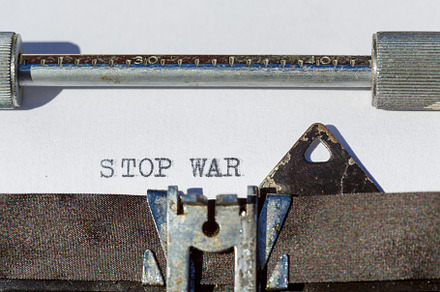 Vintage typewriter with a text