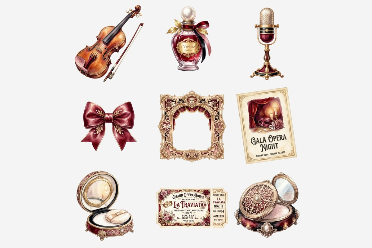 Watercolor Opera Theater Bundle, a Person Illustration by Tanya Kart (Photo 12 of 13)