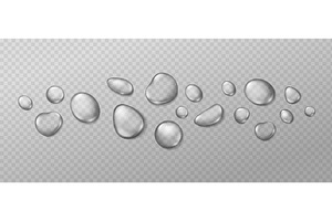 Realistic water drops. Condensation, an Illustration by Frogella