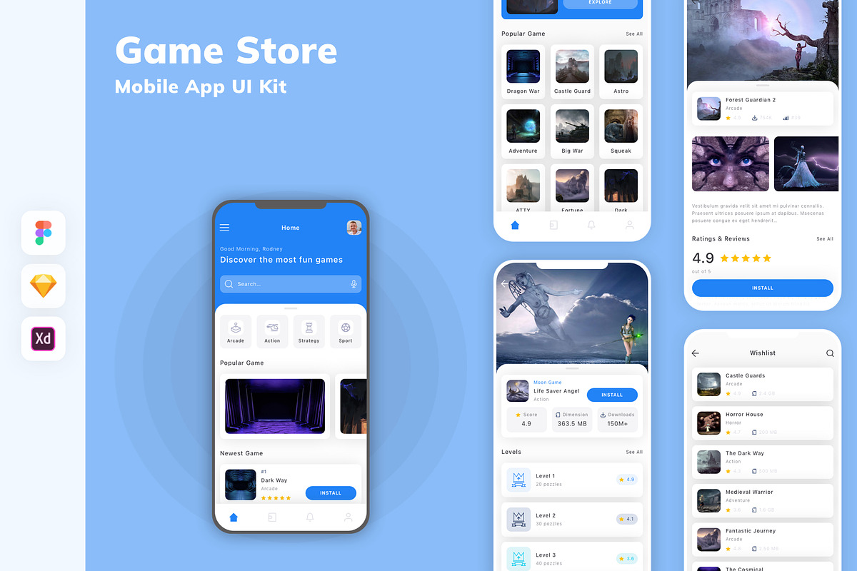 Game Store Mobile App UI Kit, an UI Kit Template by uicube