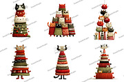 Knitted Cat Christmas Tree Clipart, an Illustration by DreamArtGraphic (Thumbnail 5 of 5)