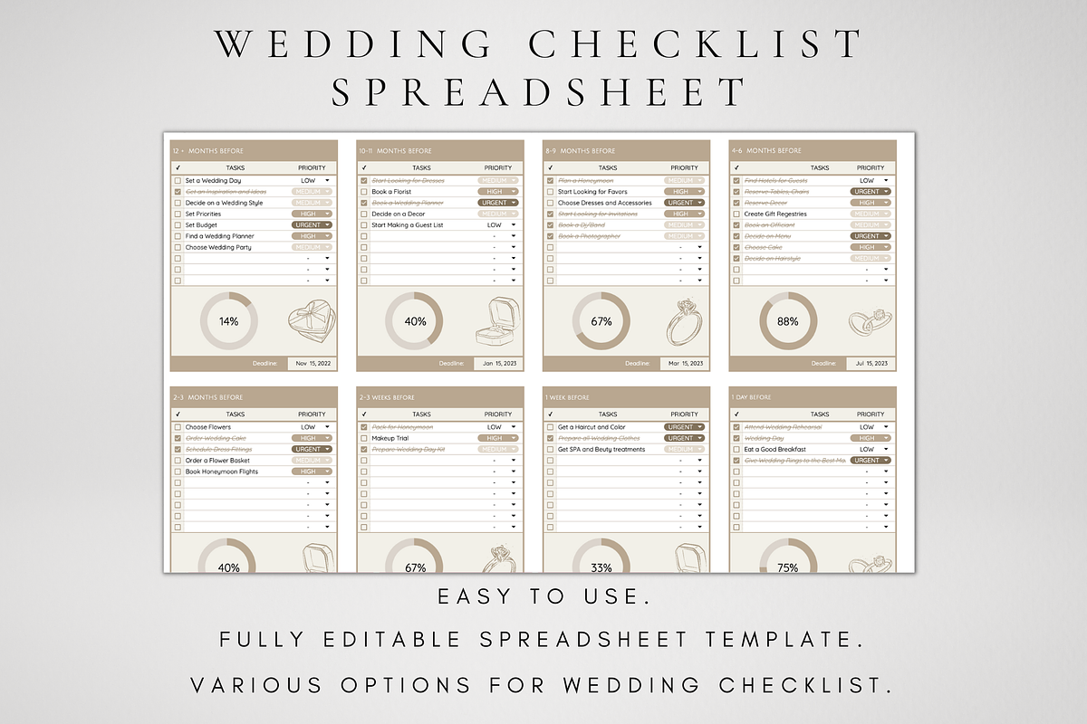 Wedding Checklist Google Sheets, a Templates & Theme by BRANDcontent (Photo 2 of 5)
