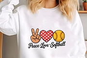 Peace love softball cute design grap, an Illustration by CrexoraLab (Thumbnail 2 of 4)