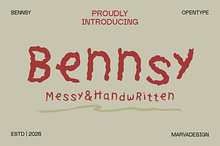 Bennsy - Messy Handwritten Font