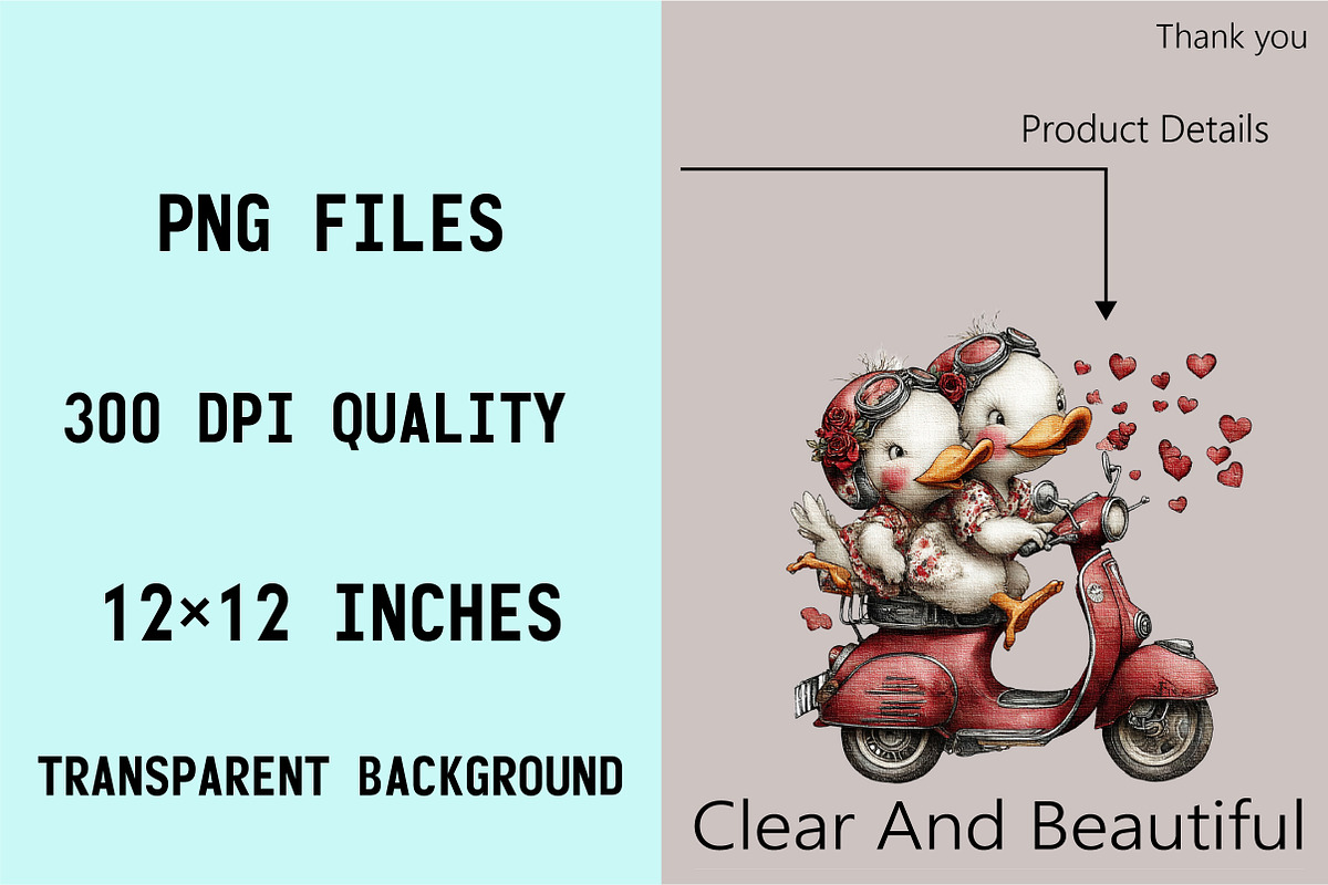 Whimsical Valentine Duck Clipart Bun, an Illustration by SVGArt (Photo 3 of 8)