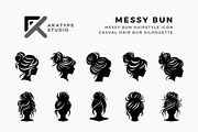 Messy Bun Icon Vector, a Solid Icon by Akatype Studio (Thumbnail 1 of 3)