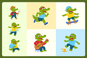 50 Crocodile Flat Characters, an Animal Illustration by Creative Stall (Thumbnail 8 of 11)