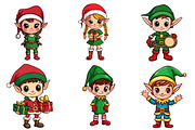Cute Christmas Elf Clipart, an Illustration by CreationArt (Thumbnail 4 of 5)