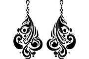 Black Ornamental Earrings SVG Set, an Object Graphic by jahid234 (Thumbnail 11 of 13)