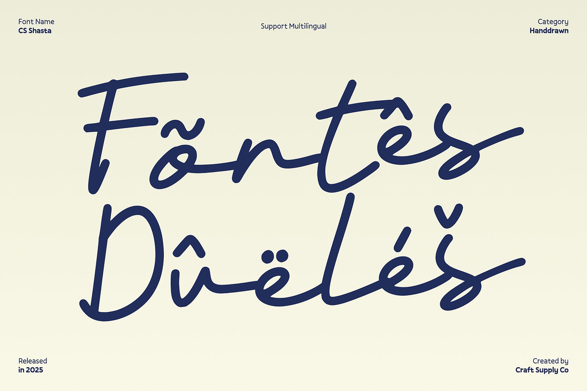 CS Shasta – Handwritten Script Font, a Script Font by Craft Supply Co. (Photo 4 of 8)