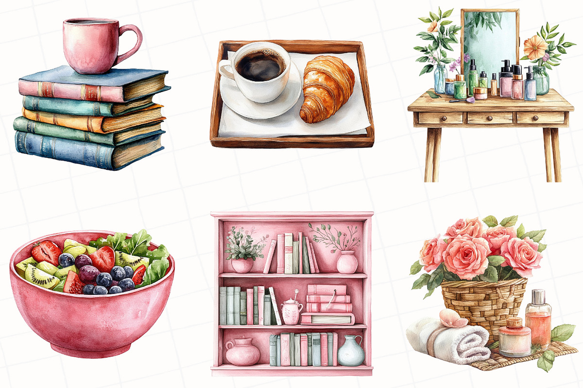 Girl Self Care Clipart, an Illustration by OK Design (Photo 5 of 5)