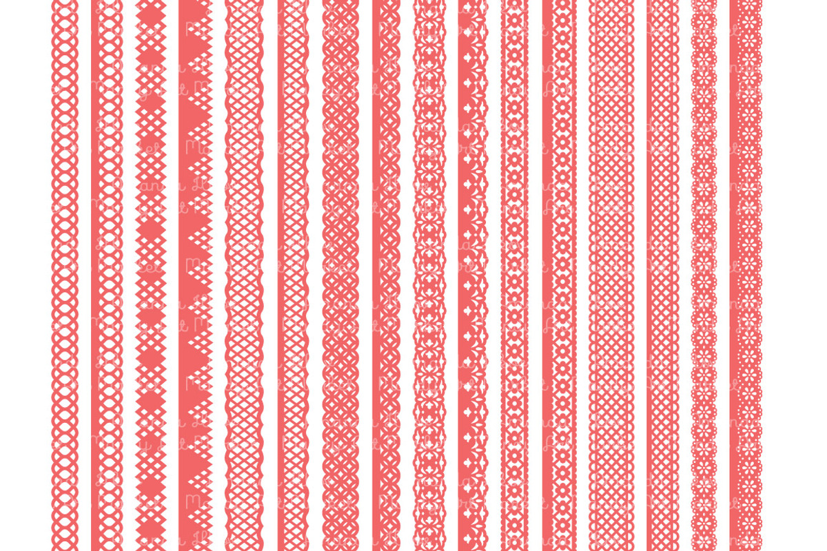 Coral Lace Borders Clipart & Vectors, an Illustration by Amanda Ilkov (Photo 5 of 5)