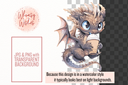 Dragons and Coffee Clip Art, a Food Illustration by Whimsy & Wishes (Thumbnail 6 of 9)