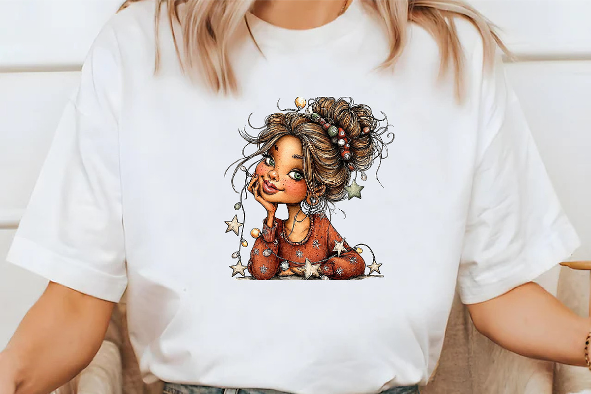 Quirky Girl Clipart Christmas Clipar, an Illustration by Libby Wishes (Photo 6 of 8)