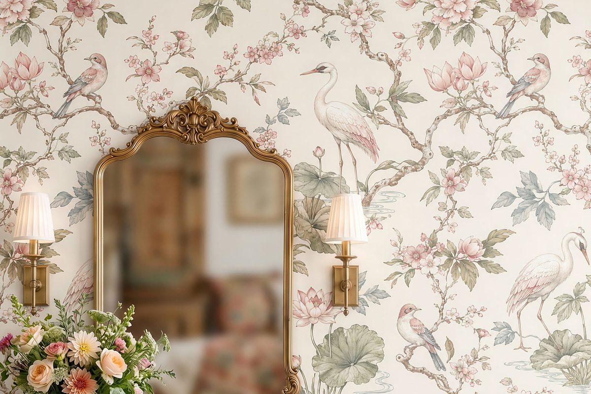 Vintage Bathroom Wallpaper Mockup, a Household Mockup by 1001 mockups (Photo 14 of 15)