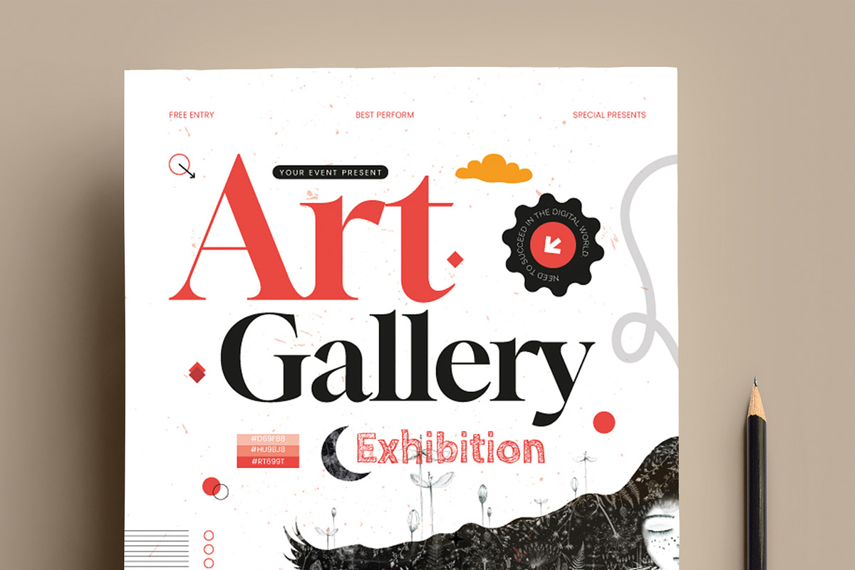 Art Gallery Event Flyer Poster, a Flyer Template by MightyDesign (Photo 2 of 7)
