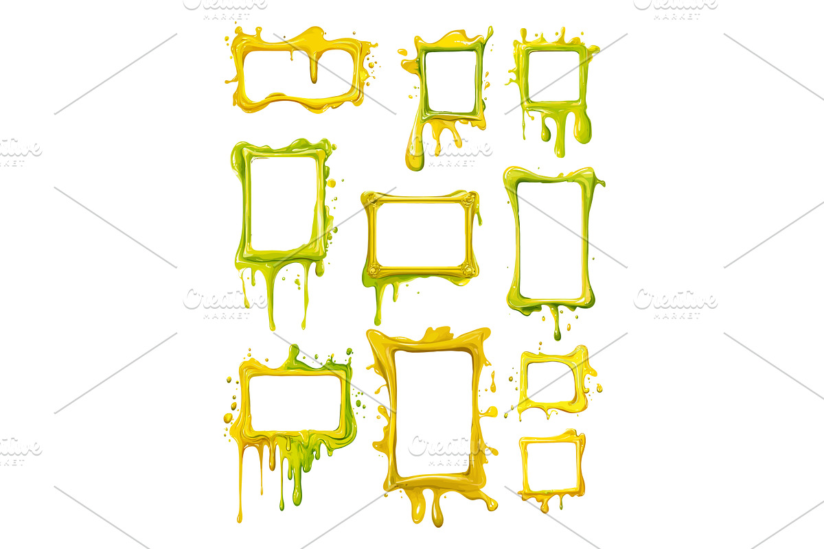 Lime acid green melting frames, a Texture Illustration by Valerie Bodnar