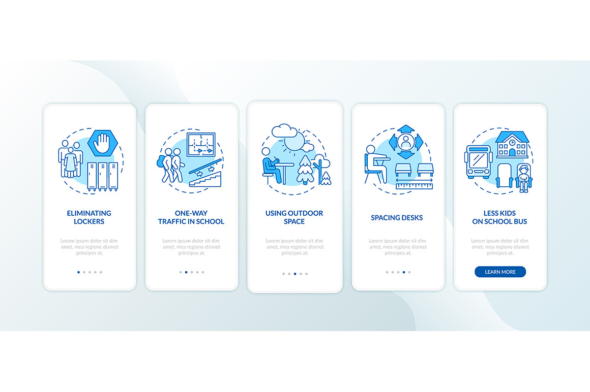 Covid school safety rules app pages, a Templates & Theme by IMG Visuals