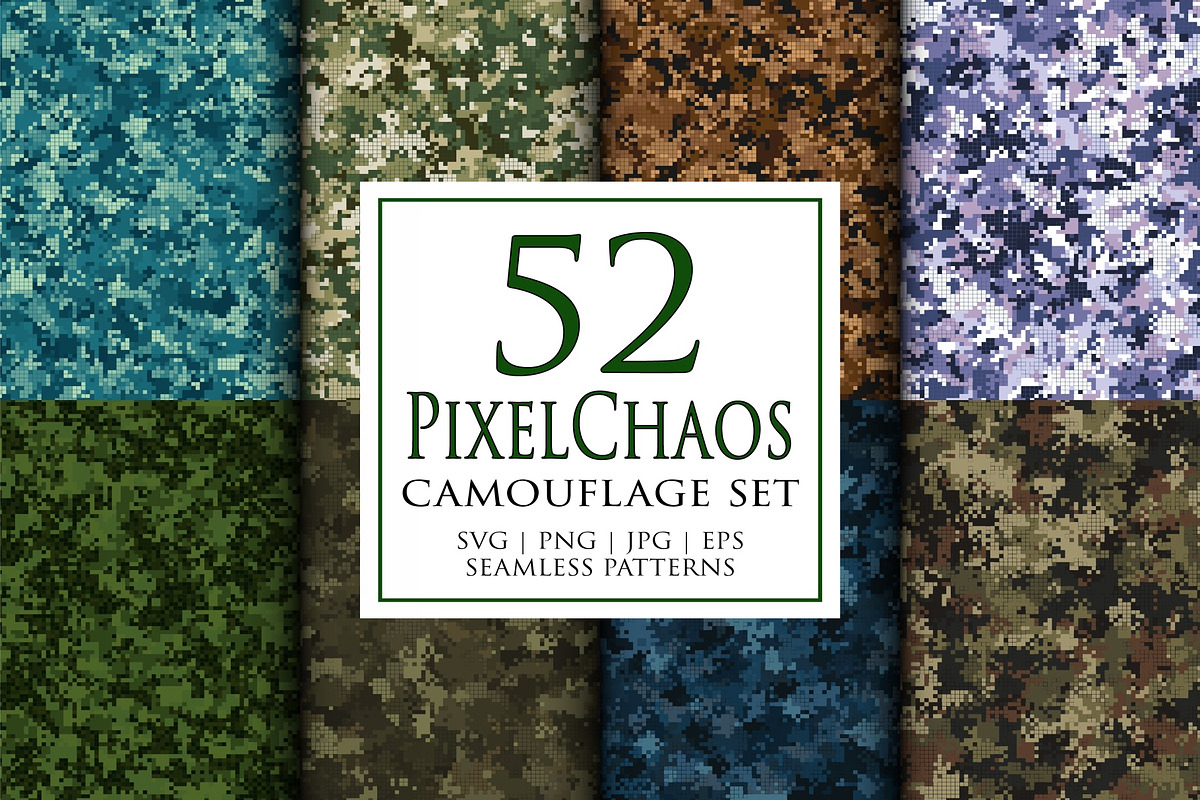 Pixel chaos digital camo patterns, a Pattern Graphic by ArchonDigitalShop (Photo 1 of 11)