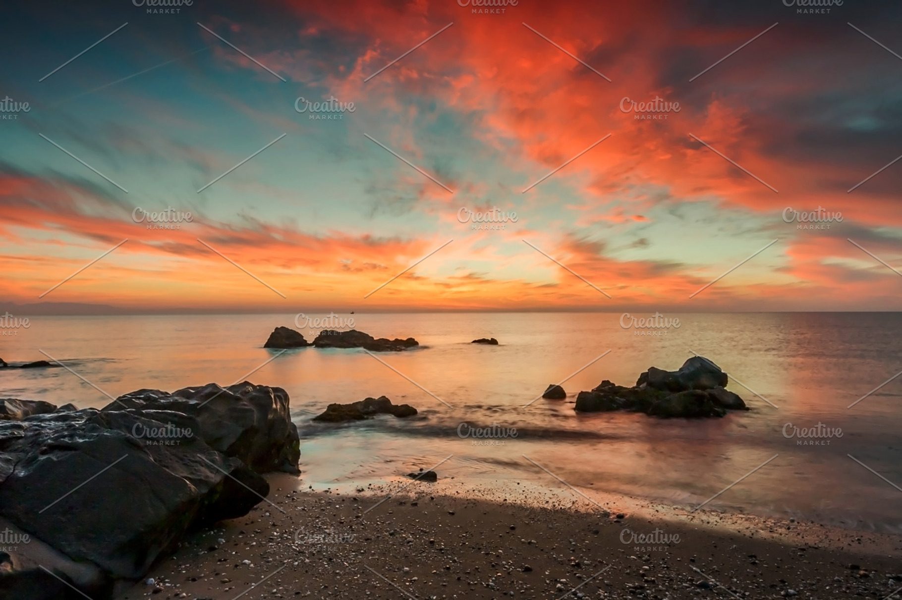 Sunset Mediterranean Sea Featuring Sunset Sea And Sunset Sea