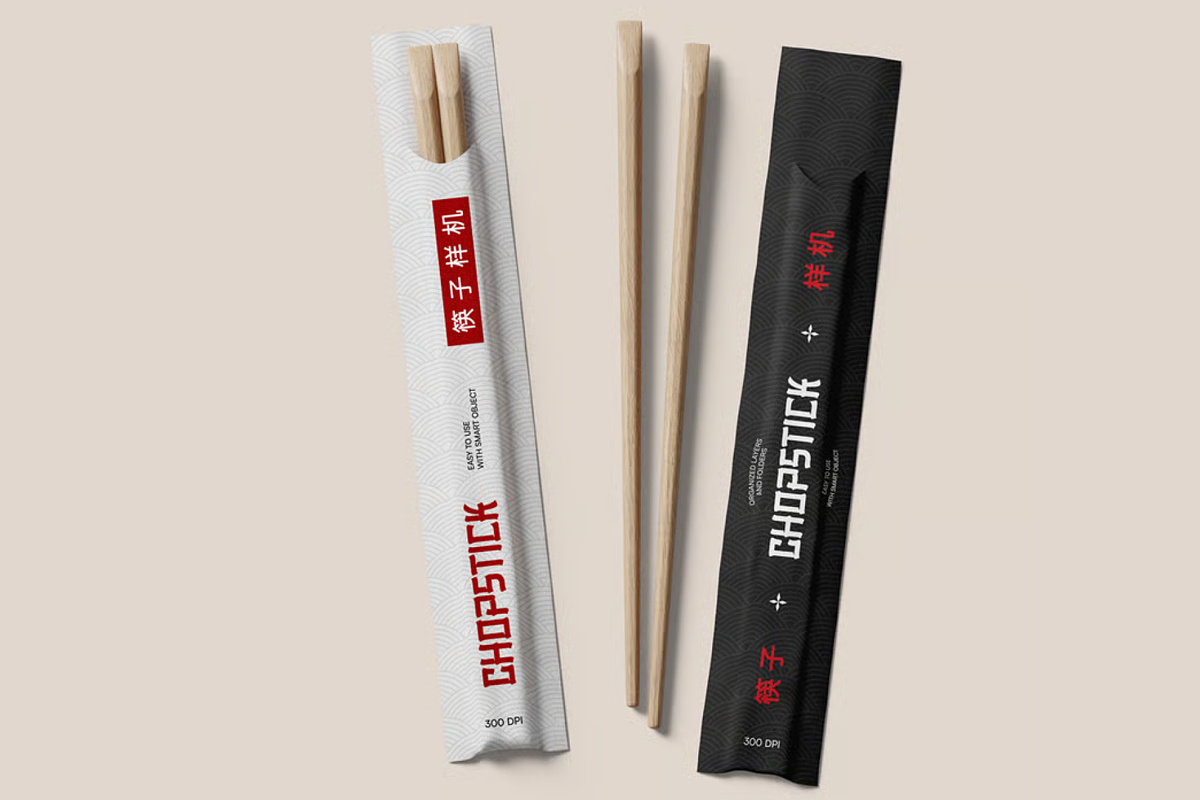 Chopsticks Mockup 3 Angles, a Merchandise Mockup by graphicsauce (Photo 2 of 4)