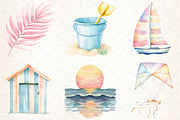 Pastel Beach Elements Clipart, an Illustration by Libby Wishes (Thumbnail 5 of 7)