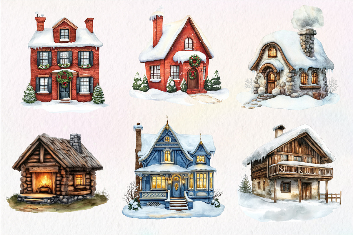 Christmas Winter Residence Clipart, an Illustration by Dream Creation (Photo 2 of 6)