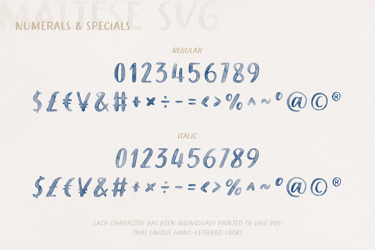 Maltese SVG Watercolor Font, a Handwritten Font by The Paper Town (Photo 12 of 16)