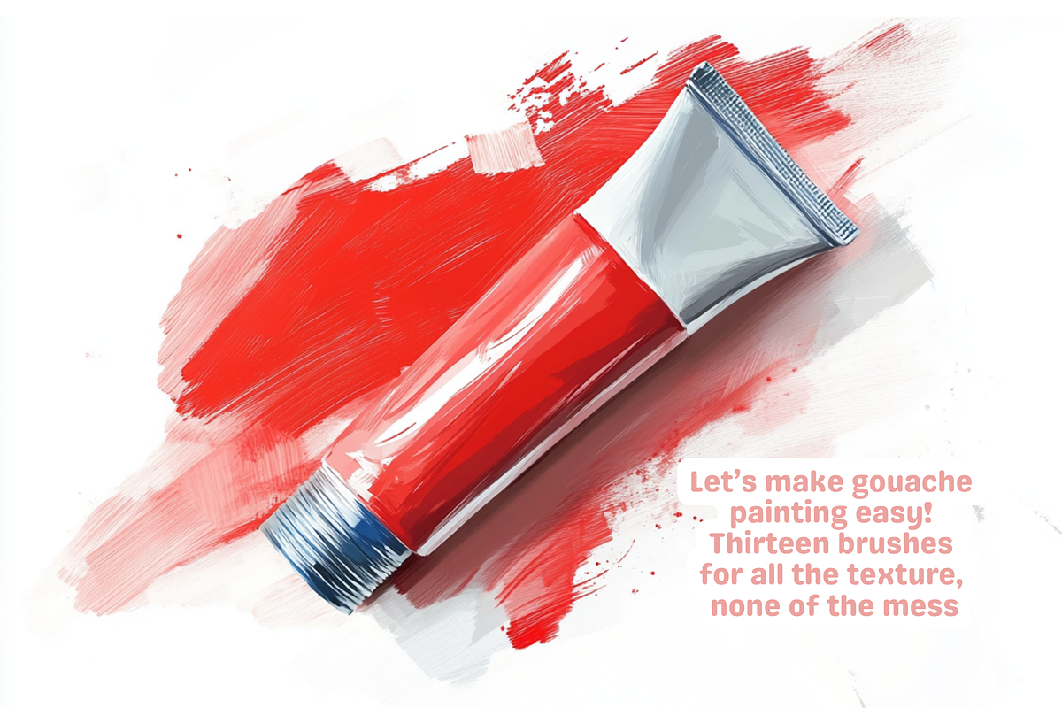 Realistic Procreate Gouache Brushes, a Brush Add-On by Cozy Brushery (Photo 4 of 10)