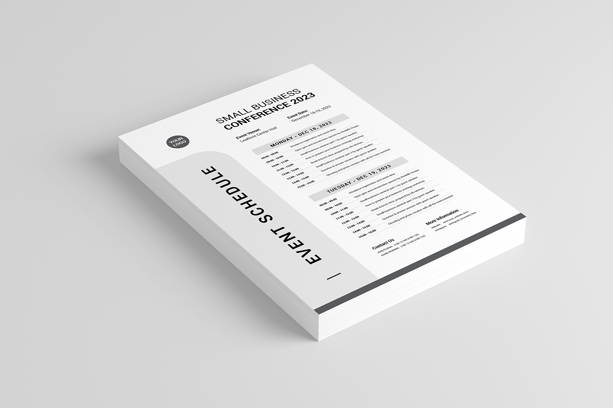 Event Schedule | MS Word & Indesign, a Flyer Template by Leaflove (Photo 2 of 5)