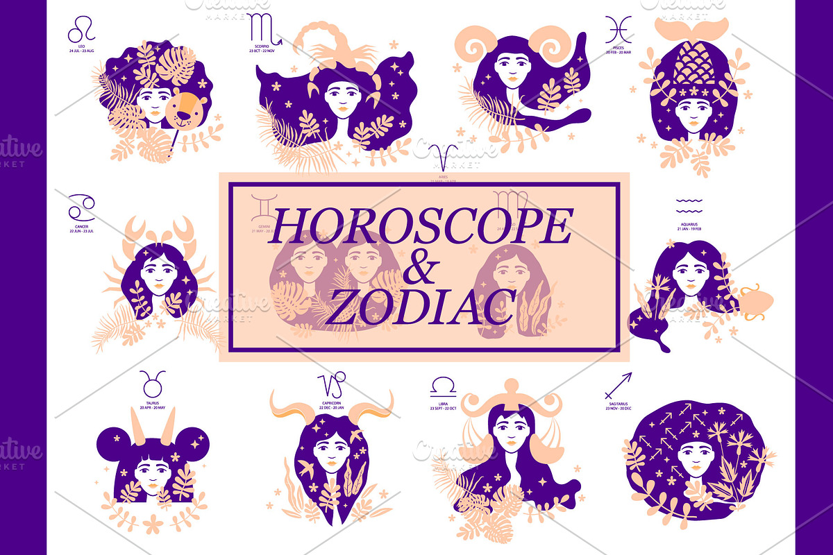 Zodiac Signs Girls For Horoscope, an Illustration by Katya Hatsak