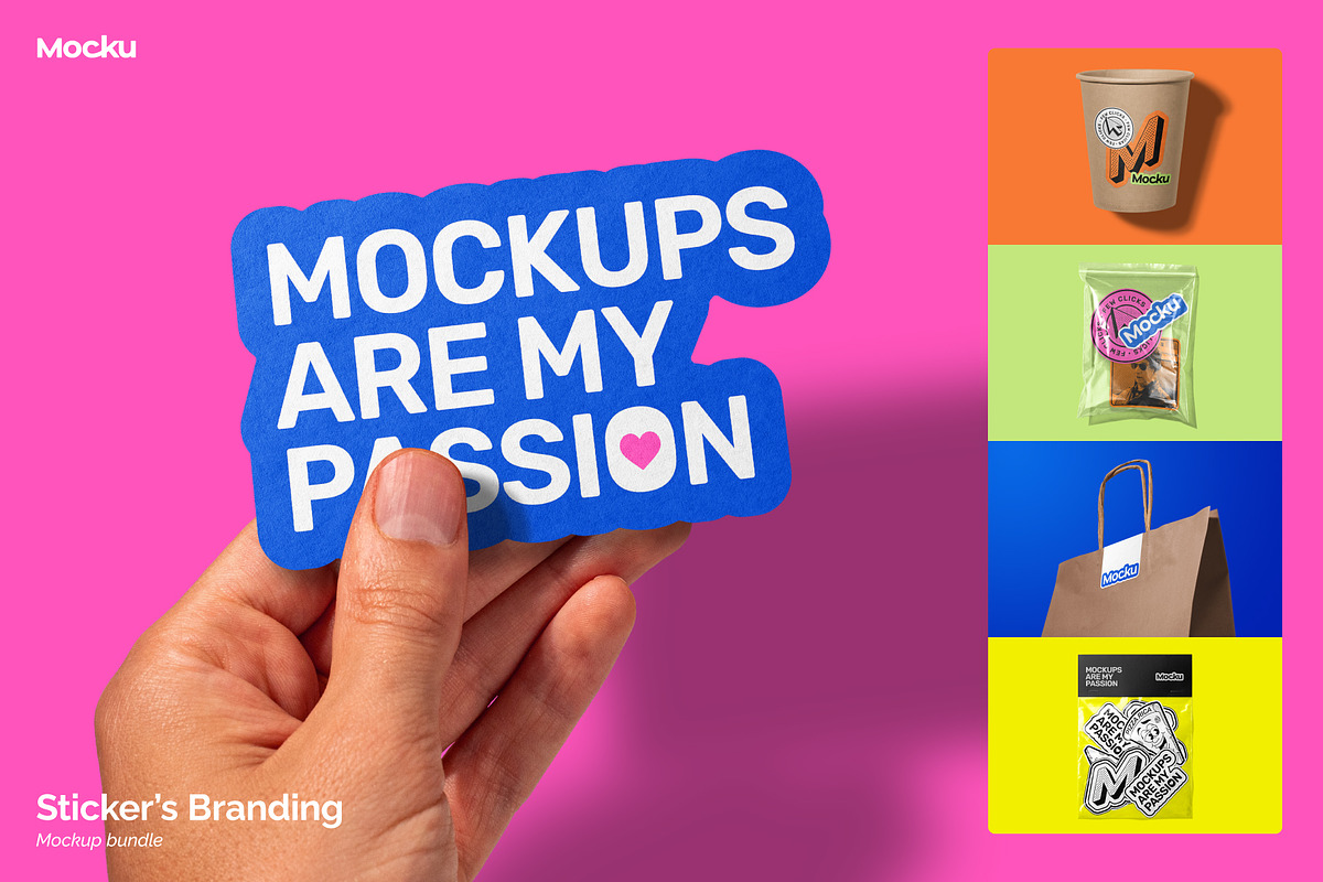 Sticker's Branding Mockup Bundle, a Packaging Mockup by Mocku (Photo 2 of 25)