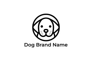 Dog face line emblem branding mark, a Branding & Logo Template by Vectorium Studio