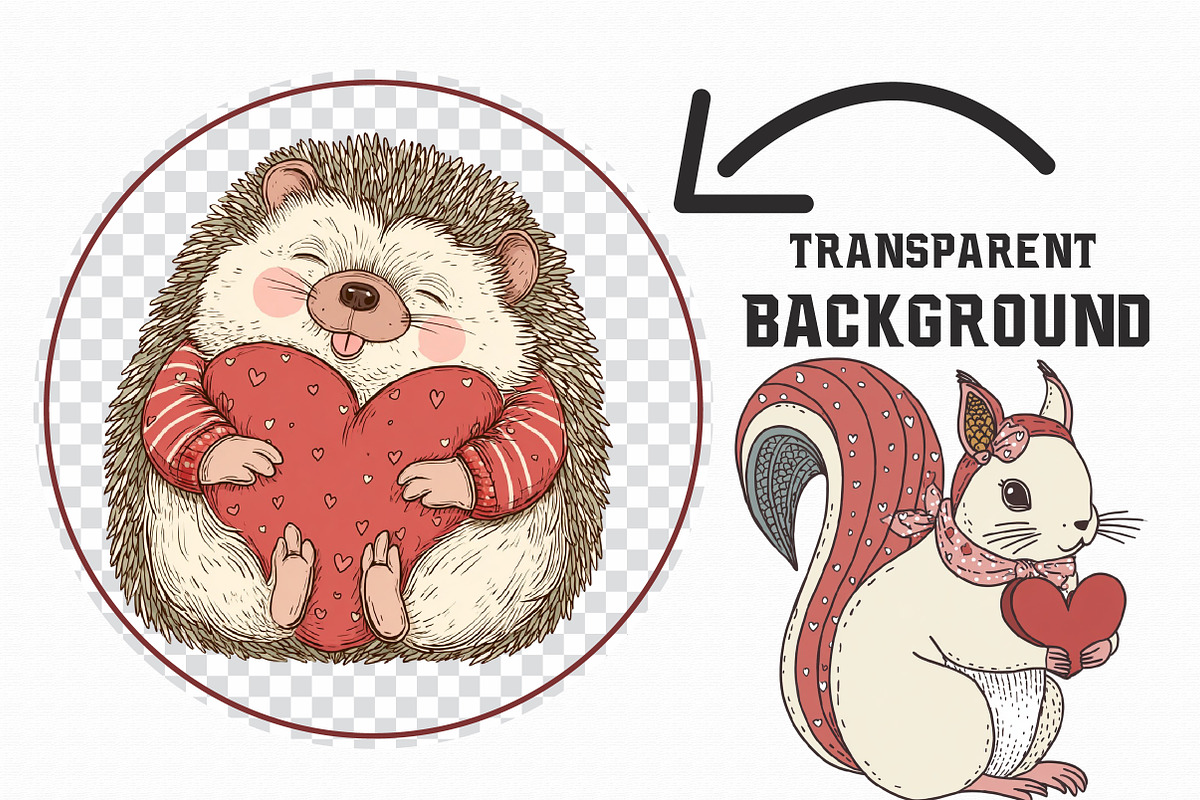 Retro Valentine Animal Love PNG, an Illustration by Libby Wishes (Photo 6 of 7)
