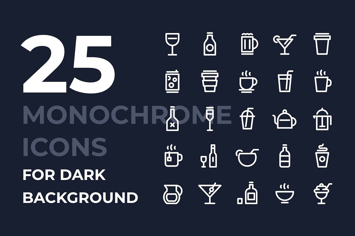 Drink Icons, an Outline Icon by Ruslan Babkin (Photo 11 of 11)