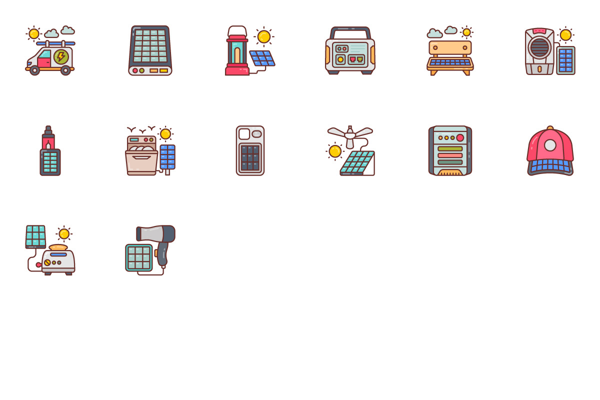 Solar Energy Icons, a Duotone Icon by vectorstank (Photo 6 of 6)