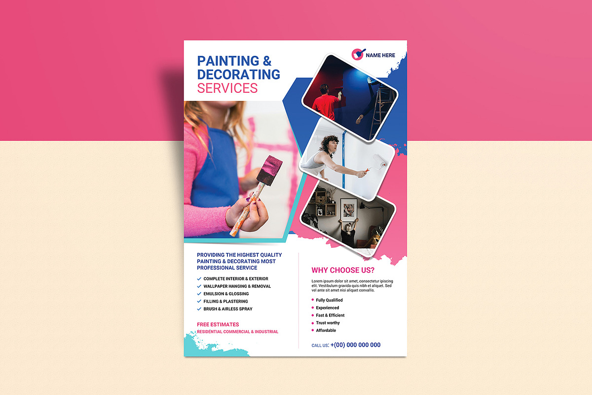 Painting & Decorating Service Flyer, a Print Template by retrographix (Photo 2 of 5)