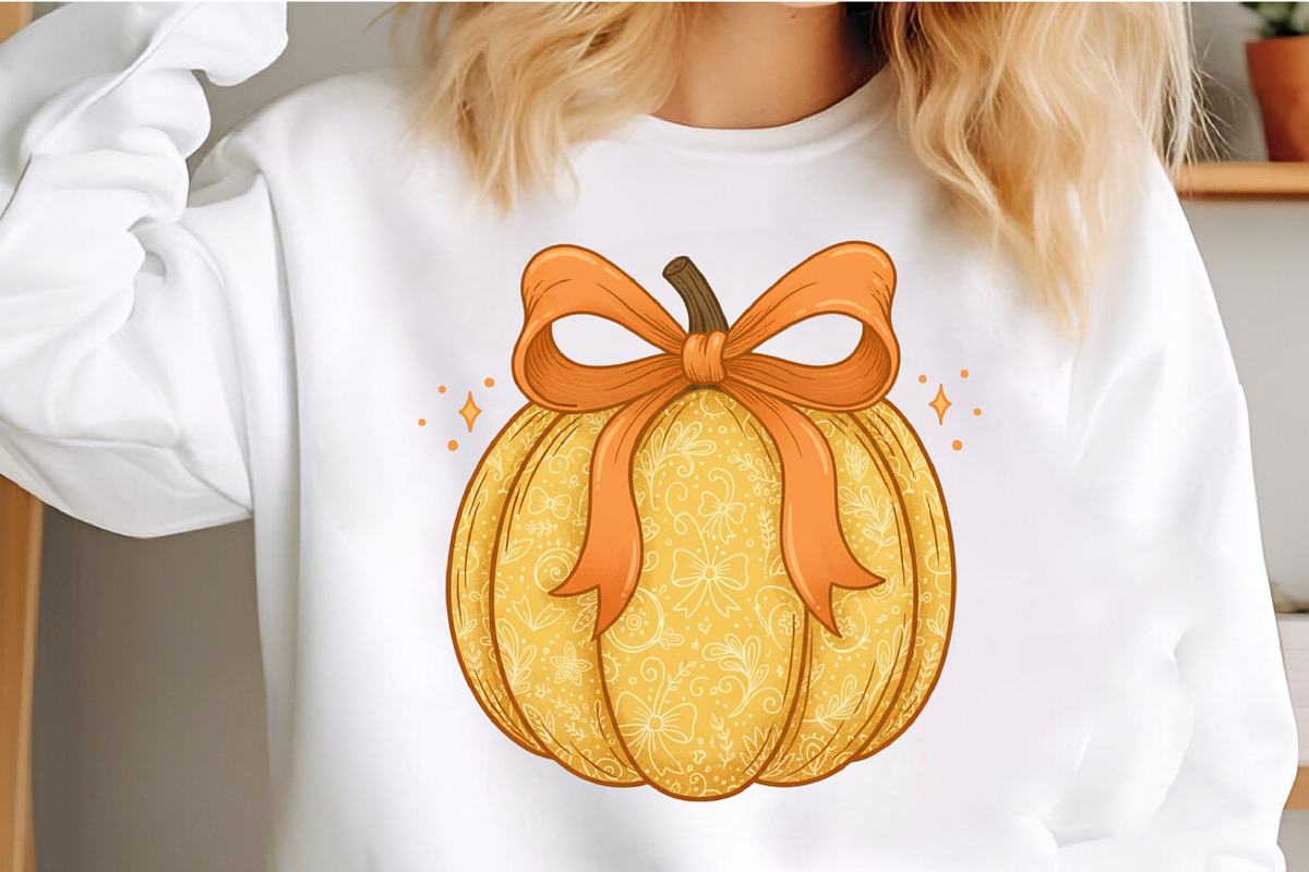 Coquette Pumpkin Grandmillennial PNG, an Illustration by Craft Nest (Photo 3 of 6)