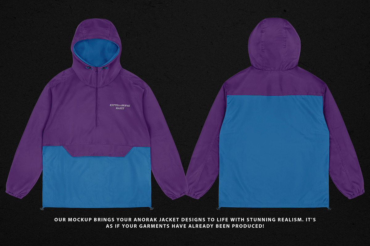 Realistic Anorak Jacket Mockup, an Apparel Mockup by Uncentrifuged Pressure (Photo 4 of 10)