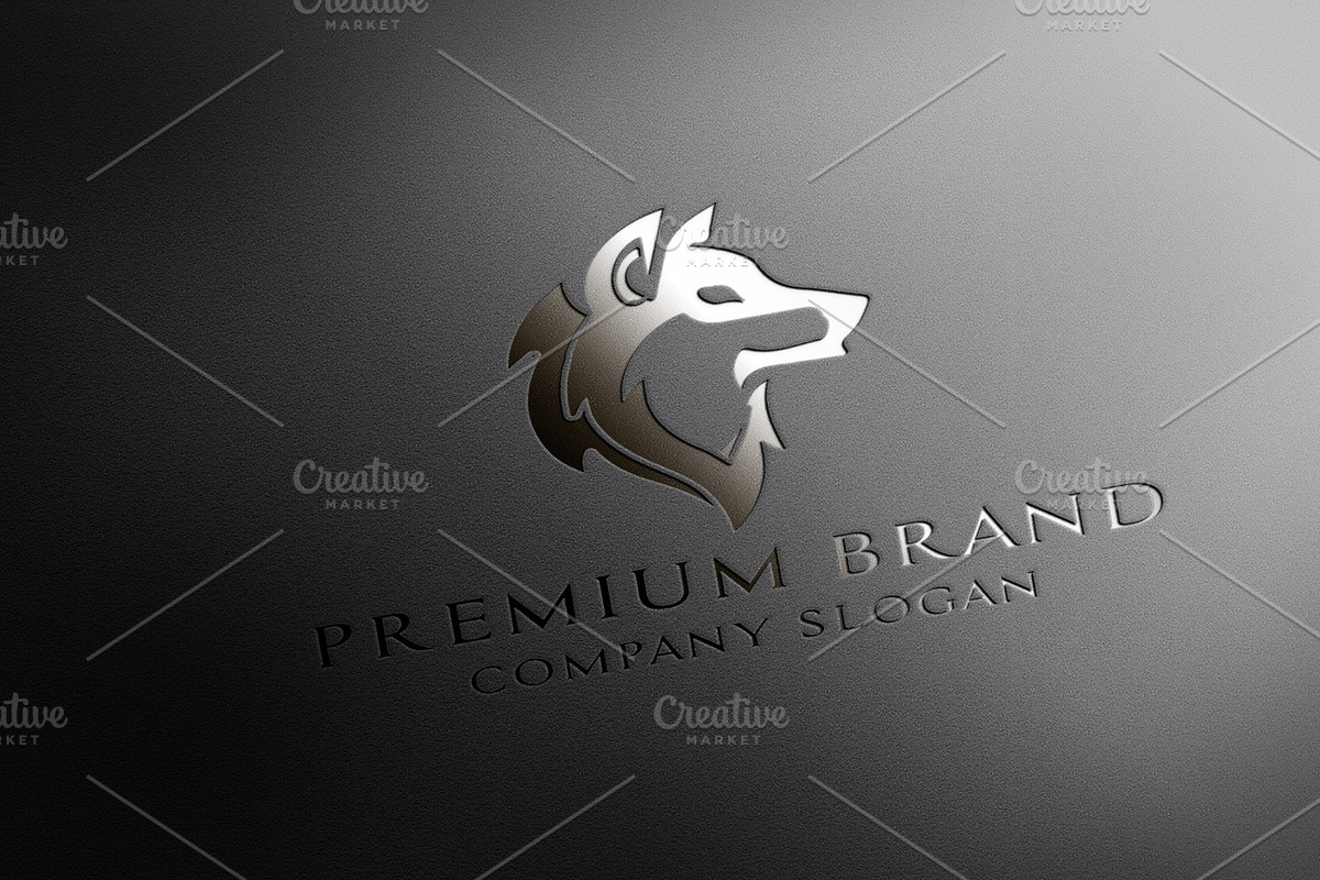 Premium Wolf Logo & Mock-Up - Vector, a Branding & Logo Template by Multiple (Photo 1 of 5)